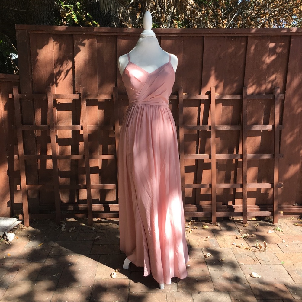 Dusty Rose Bridesmaid Dress with Slit